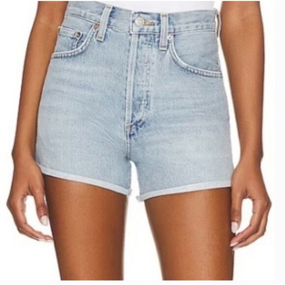 Agolde Dee Vintage High Rise Rolled Hem Shorts Size 32 - Picture 1 of 4